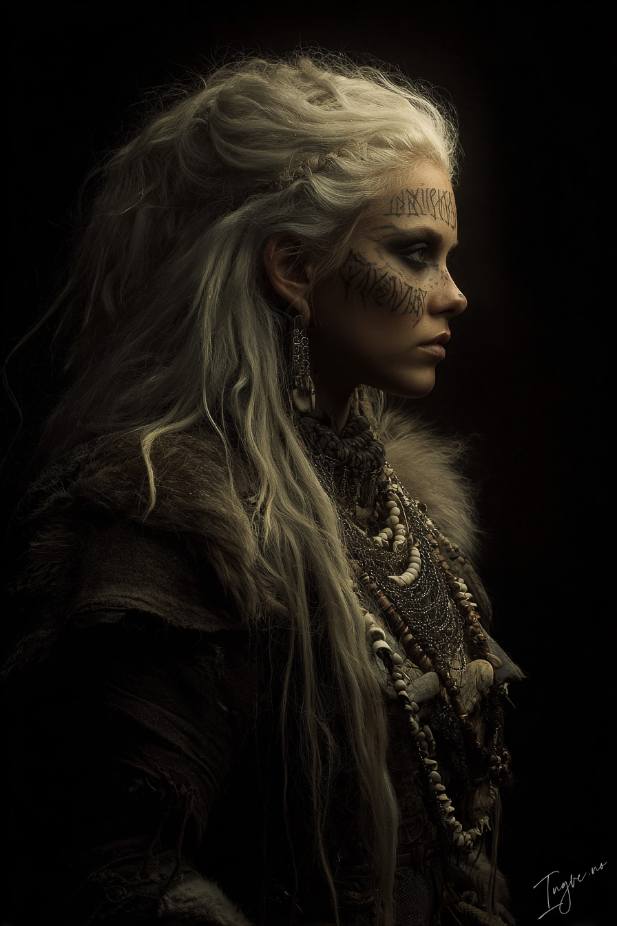 Norse seeress with bone jewelry layered wool and fur runes pa 4e76e2f6 297d 49b7 87bb a02fda853971 3
