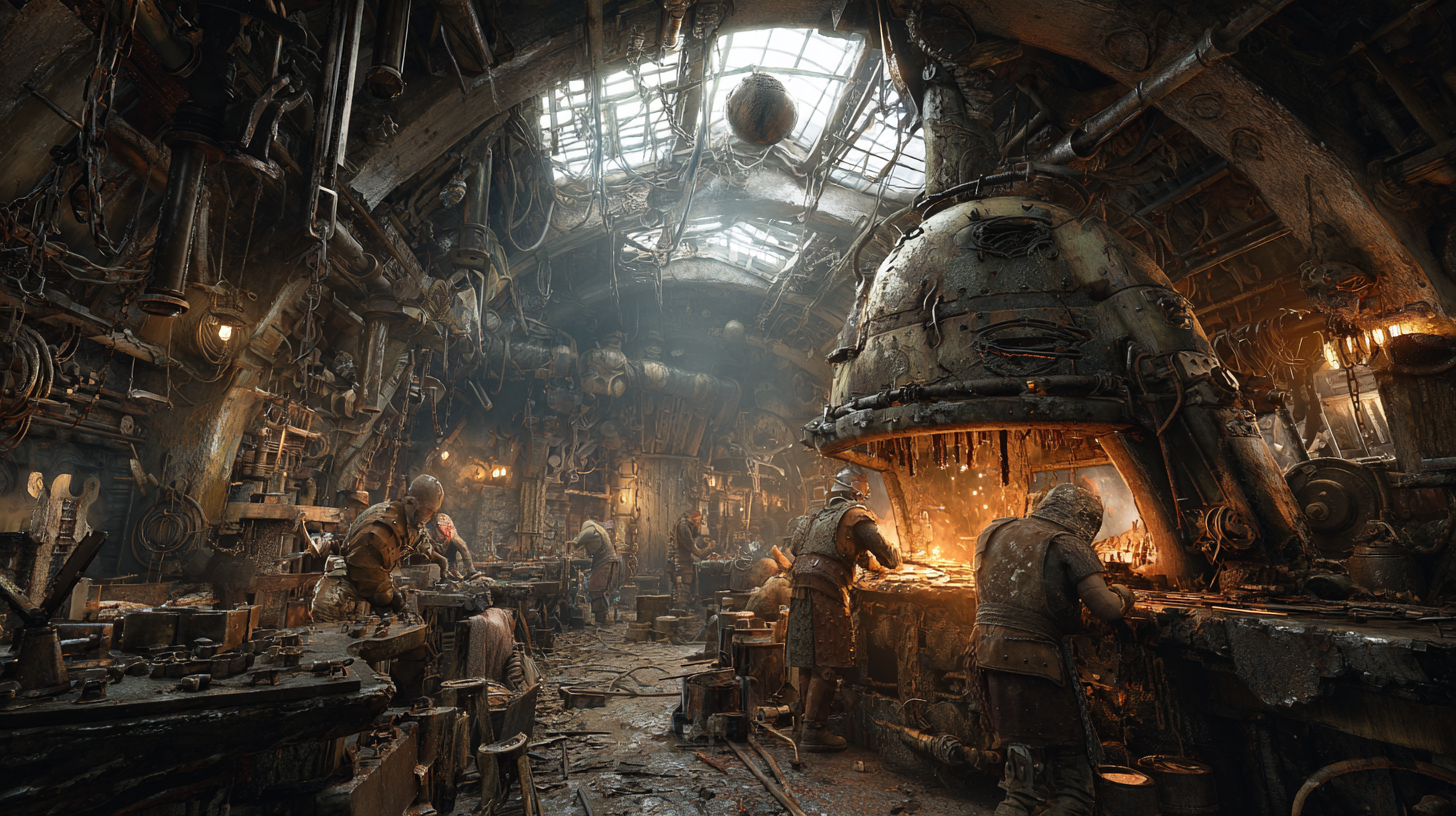 Viking armor workshop inside a mountain filled with molten me 777a14e2 9680 4550 8e9e 8246afc43475 0