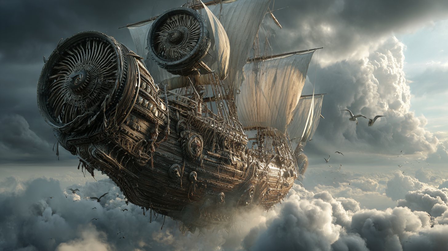 Viking longship sailing through the sky instead of water powe fb07cd73 22da 4848 9b7d 83773b9b20c3 1