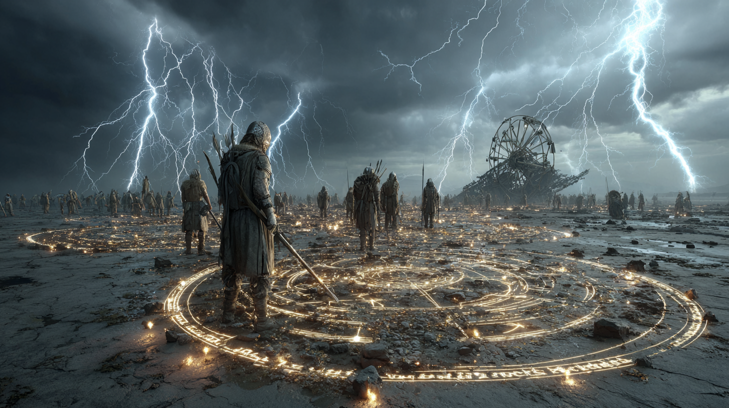 Battlefield illuminated by constant lightning strikes warrior 9dad2851 8f3f 4efb af3d 5ab46e2f7172 3