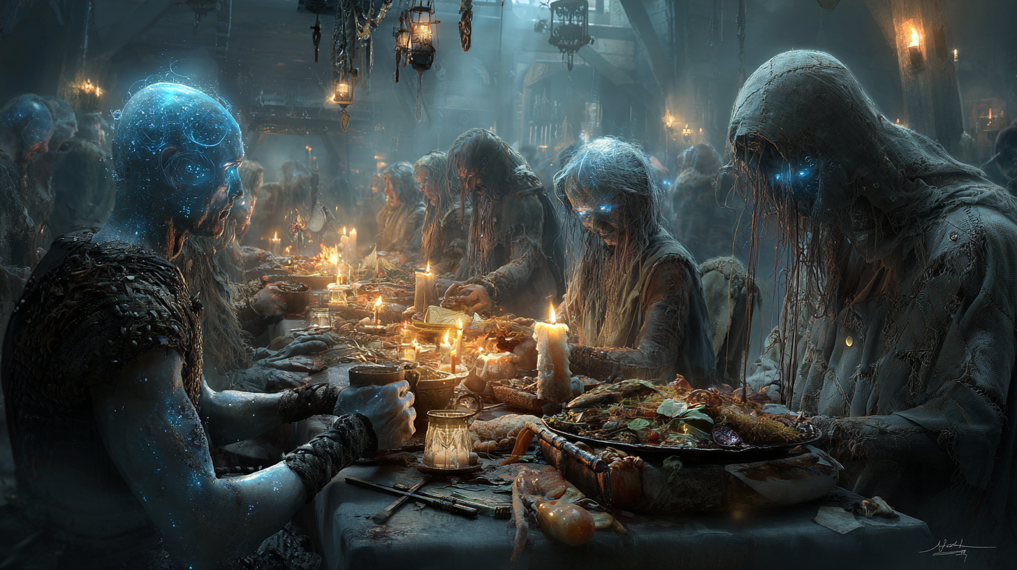 Ghostly fallen warriors joining the feast semi transparent fi 4209cd8b 42eb 4417 81a8 cf1e8e398dbf 1