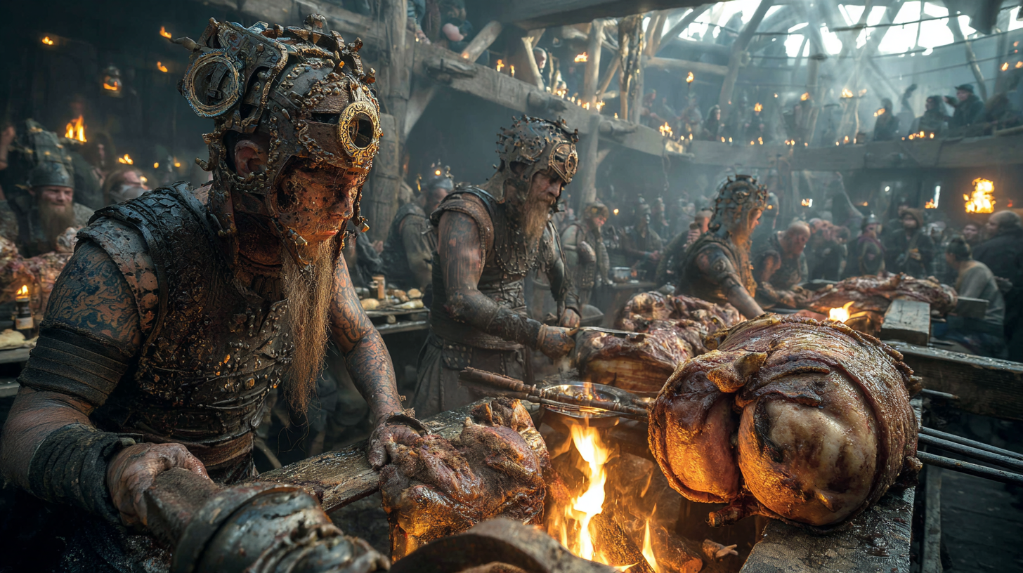Giant mechanical roasting system turning whole beasts over op 9cec61e0 6983 4d2a aa88 53329fc69394 3